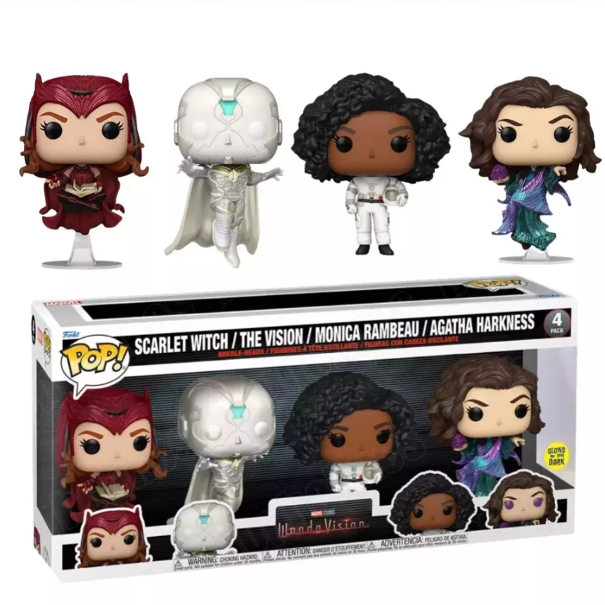 Funko Pop! Marvel Studios WandaVision 4-Pack – Scarlet Witch, Vision, Monica Rambeau & Agatha Harkness | Special Edition Vinyl Figures - AhhKillEz Shop
