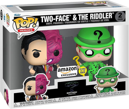 Funko Pop! Batman Forever 1995 Two-Face & The Riddler Glow-in-the-Dark 2-Pack | DC Comics Villains Collectible Figures - AhhKillEz Shop