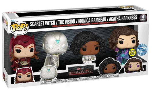 Funko Pop! Marvel Studios WandaVision 4-Pack – Scarlet Witch, Vision, Monica Rambeau & Agatha Harkness | Special Edition Vinyl Figures - AhhKillEz Shop