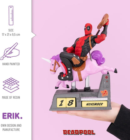 Official Marvel Deadpool 3D Perpetual Calendar Figure – Hand-Painted Desk Ornament | Superhero Gift Collectible - AhhKillEz Shop