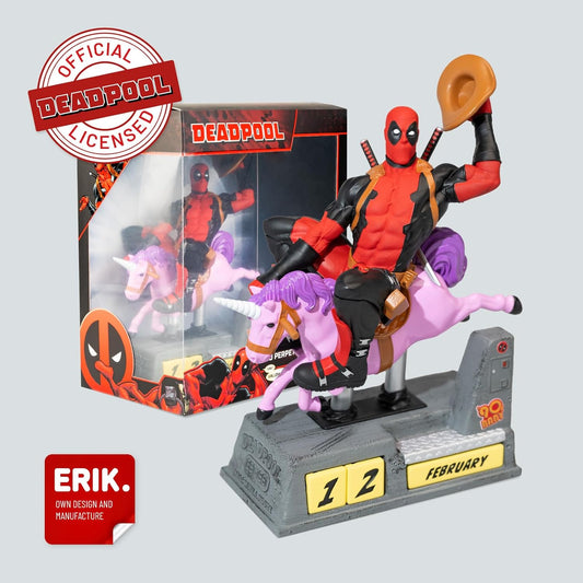 Official Marvel Deadpool 3D Perpetual Calendar Figure – Hand-Painted Desk Ornament | Superhero Gift Collectible - AhhKillEz Shop